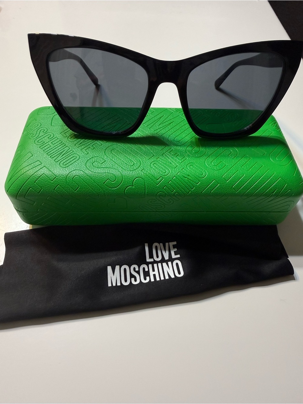 Love Moschino Black Cat-Eye Sunglasses with Dark Lenses